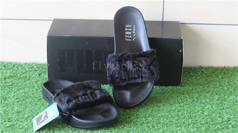 Puma Leadcat Fenty Fur Slide Black